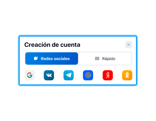 Seleccione el método de registro