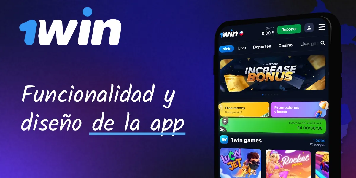 Funcionalidad y diseño de la aplicación 1Win
