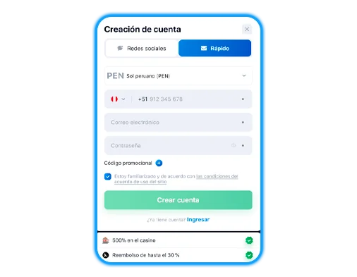 Registro de la cuenta