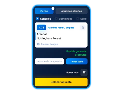 Rellenar el cupón de apuestas