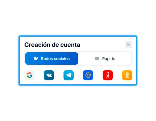 Seleccione el método de registro