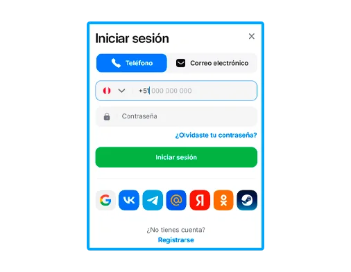 Información obligatoria para iniciar sesión.
